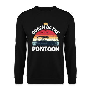 Reine du Ponton Bateau Boating Girls Party Cadeau - Sweat-shirt Unisexe - noir - Devant - Alina (178cm) & Michal (187cm)