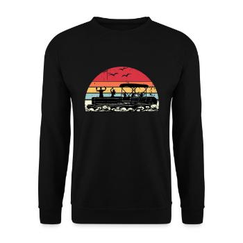 Ponton Vintage Boating Party Coucher de soleil - Sweat-shirt Unisexe - noir - Devant - Alina (178cm) & Michal (187cm)