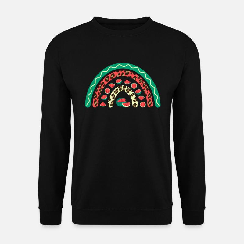 Watermelon Cute Summer Rainbow Leopard - Unisex Sweatshirt - black