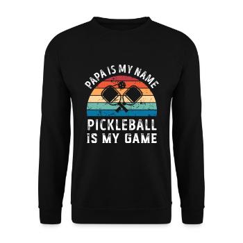 Papa est mon nom Pickleball est mon jeu Papa Pères - Sweat-shirt Unisexe - noir - Devant - Alina (178cm) & Michal (187cm)
