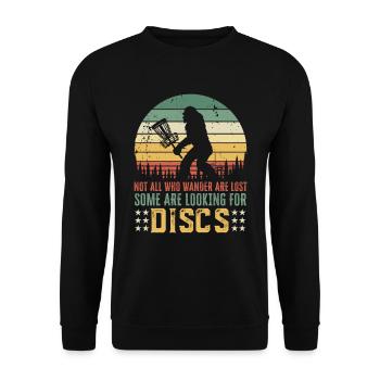 Lustiges Disc Golf Bigfoot Geschenk - Unisex Pullover - Schwarz - Vorne - Alina (178cm) & Michal (187cm)
