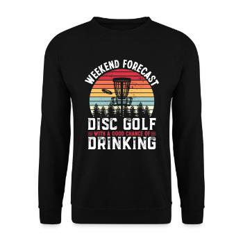 Disc Golf et Cadeau Amusant à Boire - Sweat-shirt Unisexe - noir - Devant - Alina (178cm) & Michal (187cm)