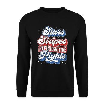 Retro Stars Stripes Reproductive Rights 4th of - Unisex Sweatshirt - black - Front - Alina (178cm) & Michal (187cm)