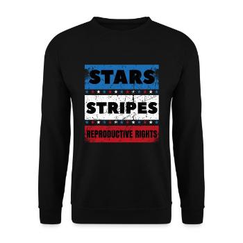 Stars Stripes Reproductive Rights distressed 4th - Unisex Sweatshirt - black - Front - Alina (178cm) & Michal (187cm)