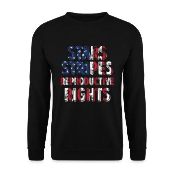 Stars Stripes Reproductive Rights 4th of july - Unisex Sweatshirt - black - Front - Alina (178cm) & Michal (187cm)