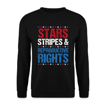 Stars Stripes Reproductive Rights July 4th - Unisex Sweatshirt - black - Front - Alina (178cm) & Michal (187cm)