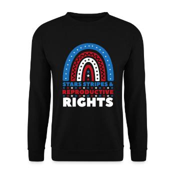 Stars Stripes Reproductive Rights 4th of july - Unisex Sweatshirt - black - Front - Alina (178cm) & Michal (187cm)