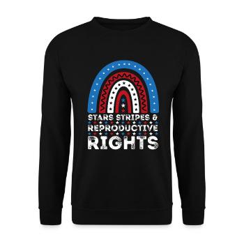 Stars Stripes Reproductive Rights Rainbow July 4th - Unisex Sweatshirt - black - Front - Alina (178cm) & Michal (187cm)