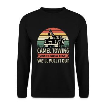 Camel Towing Retro Adulte Humour Drôle Halloween - Sweat-shirt Unisexe - noir - Devant - Alina (178cm) & Michal (187cm)