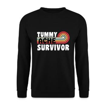 Bauchschmerzen Survivor Retro 70 Bauchschmerzen - Unisex Pullover - Schwarz - Vorne - Alina (178cm) & Michal (187cm)