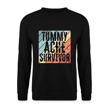 Vintage Tummy Ache Survivor en détresse - Sweat-shirt Unisexe - noir - Devant - Alina (178cm) & Michal (187cm)