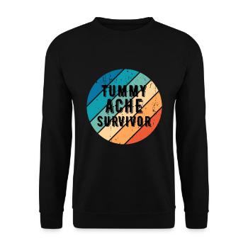 Tummy Ache Survivor Vintage Sunset - Unisex Sweatshirt - black - Front - Alina (178cm) & Michal (187cm)