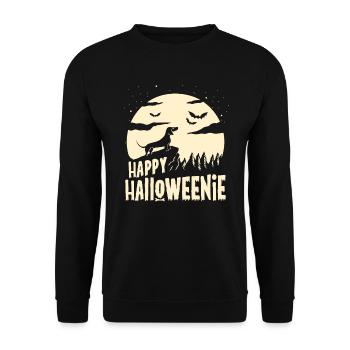 Funny Weiner Dog Moon Dachshund Halloween Gift - Unisex Sweatshirt - black - Front - Alina (178cm) & Michal (187cm)