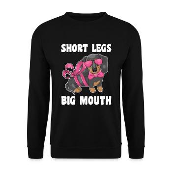 Funny Miniature Dachshund Mom Girls Gift - Unisex Sweatshirt - black - Front - Alina (178cm) & Michal (187cm)