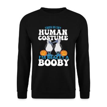 Human Costume I'm really a Booby Bird Halloween - Unisex Sweatshirt - black - Front - Alina (178cm) & Michal (187cm)