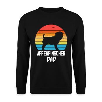 Affenpinscher Papa - Sweat-shirt Unisexe - noir - Devant - Alina (178cm) & Michal (187cm)