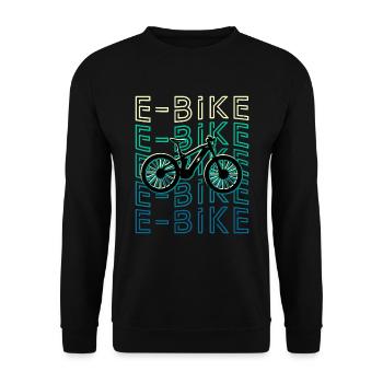 E Bike Retro Electric Bicycle MTB - Unisex Sweatshirt - black - Front - Alina (178cm) & Michal (187cm)