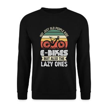 Pas seulement les personnes âgées Ride E Bikes Funny Gift - Sweat-shirt Unisexe - noir - Devant - Alina (178cm) & Michal (187cm)