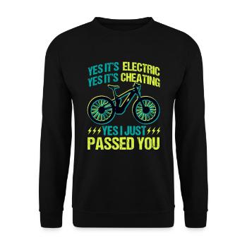E Bike Funny je viens de te dépasser - Sweat-shirt Unisexe - noir - Devant - Alina (178cm) & Michal (187cm)