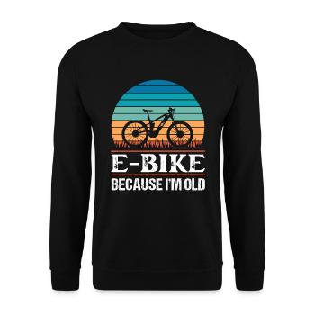 E Bike parce que je suis vieux cadeau ebike drôle - Sweat-shirt Unisexe - noir - Devant - Alina (178cm) & Michal (187cm)