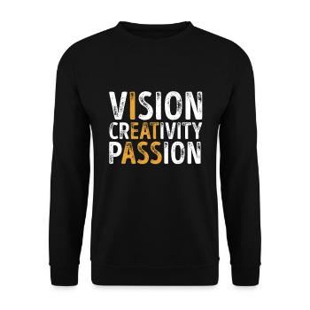 Funny Vision Creativity Passion Adult Humor - Unisex Sweatshirt - black - Front - Alina (178cm) & Michal (187cm)