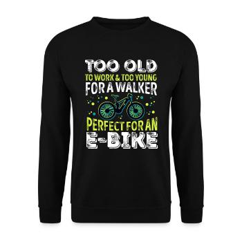 Perfect for an Ebike Funny Electric Bicycle Gift - Unisex Sweatshirt - black - Front - Alina (178cm) & Michal (187cm)