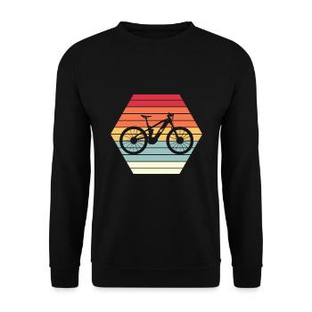 Vélo électrique EBike Retro Sunset Cycling - Sweat-shirt Unisexe - noir - Devant - Alina (178cm) & Michal (187cm)