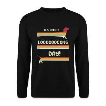 It's been a long Day Funny Dachshund Sausage Dog - Unisex Sweatshirt - black - Front - Alina (178cm) & Michal (187cm)