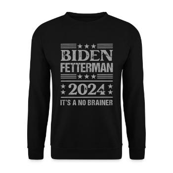 Biden Fetterman 2024 - Unisex Sweatshirt - black - Front - Alina (178cm) & Michal (187cm)
