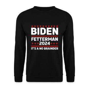 Funny Biden Fetterman 2024 - Unisex Sweatshirt - black - Front - Alina (178cm) & Michal (187cm)