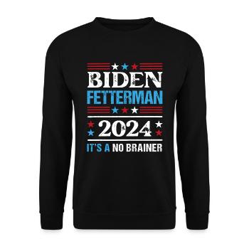 Biden Fetterman 2024 C’est une évidence - Sweat-shirt Unisexe - noir - Devant - Alina (178cm) & Michal (187cm)