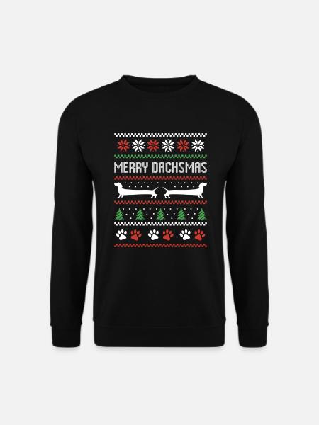 Dackel Wurst Hund Hässlicher Weihnachtspullover - Unisex Pullover - Schwarz