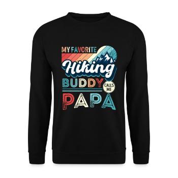 Mon compagnon de randonnée préféré m’appelle Papa Hiker Dad - Sweat-shirt Unisexe - noir - Devant - Alina (178cm) & Michal (187cm)