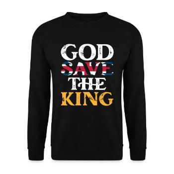König Karl III. Gott rette den König Karl den - Unisex Pullover - Schwarz - Vorne - Alina (178cm) & Michal (187cm)