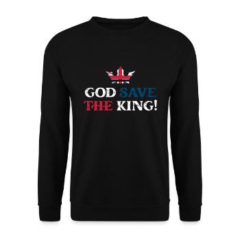 God Save The King Charles 2023 Krönung - Unisex Pullover - Schwarz - Vorne - Alina (178cm) & Michal (187cm)