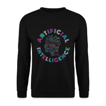 KI-Geschenk für künstliche Intelligenz - Unisex Pullover - Schwarz - Vorne - Alina (178cm) & Michal (187cm)