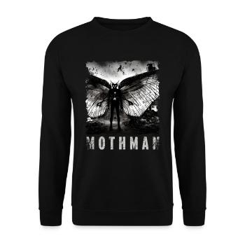 Mothman Distressed Creepy Sighting Photo Cryptid - Unisex Sweatshirt - black - Front - Alina (178cm) & Michal (187cm)