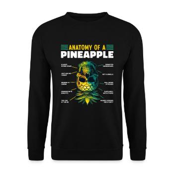 Anatomy of a Pineapple Funny Upside Down - Unisex Sweatshirt - black - Front - Alina (178cm) & Michal (187cm)