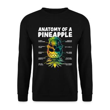 Anatomie einer Ananas auf dem Kopf stehende Ananas - Unisex Pullover - Schwarz - Vorne - Alina (178cm) & Michal (187cm)
