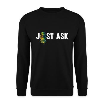 Just Ask Upside Down Pineapple Skull Swinger Gift - Unisex Sweatshirt - black - Front - Alina (178cm) & Michal (187cm)