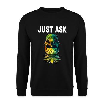 Just Ask Upside Down Pineapple Skull Swinger - Unisex Sweatshirt - black - Front - Alina (178cm) & Michal (187cm)
