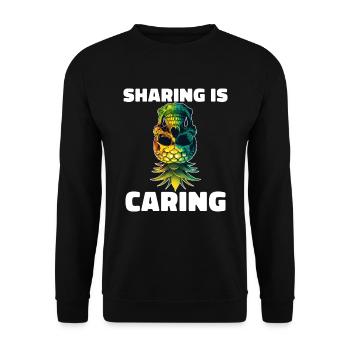 Sharing is Caring Swinging Swinger Upside Down - Unisex Sweatshirt - black - Front - Alina (178cm) & Michal (187cm)