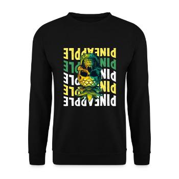 Upside Down Pineapple - Unisex Sweatshirt - black - Front - Alina (178cm) & Michal (187cm)