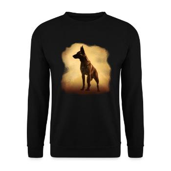 Belgian Shepherd silhouette - Unisex Sweatshirt - black - Front - Alina (178cm) & Michal (187cm)