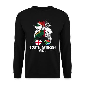 Moitié Sud-Africaine Moitié Anglaise Afrique du Sud - Sweat-shirt Unisexe - noir - Devant - Alina (178cm) & Michal (187cm)