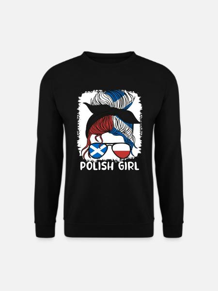 Half Scottish Half Polish Girl Poland Scotland - Unisex Sweatshirt - black