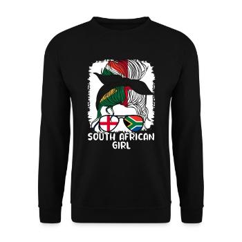 Moitié Anglais Moitié Sud-Africain Fille Afrique du Sud - Sweat-shirt Unisexe - noir - Devant - Alina (178cm) & Michal (187cm)