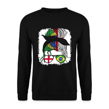 Brésil Moitié Brésilienne Brésil Angleterre Garota - Sweat-shirt Unisexe - noir - Devant - Alina (178cm) & Michal (187cm)