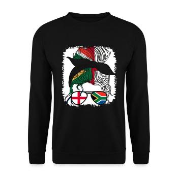 Suid-Afrika English Half Girl South African South - Unisex Sweatshirt - black - Front - Alina (178cm) & Michal (187cm)
