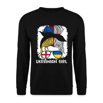 Moitié Anglais Moitié Ukrainien Fille Ukraine Angleterre - Sweat-shirt Unisexe - noir - Devant - Alina (178cm) & Michal (187cm)